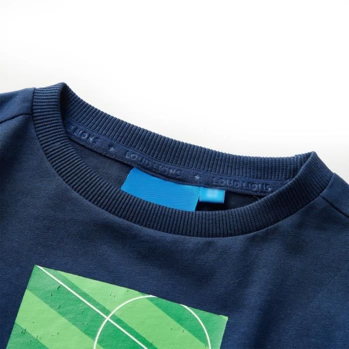 T-shirt enfants à manches longues imprimé terrain de football 92-104-116-128-140