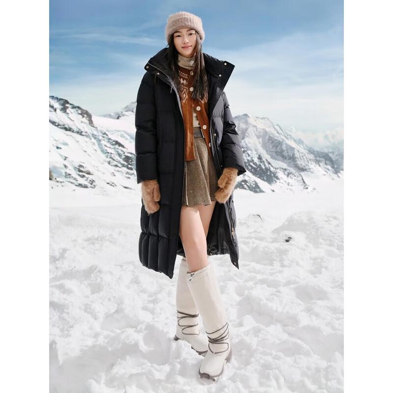 

JOOZE ANNAKO Женский прямой пуховик средней длины из белого гусиного пуха L