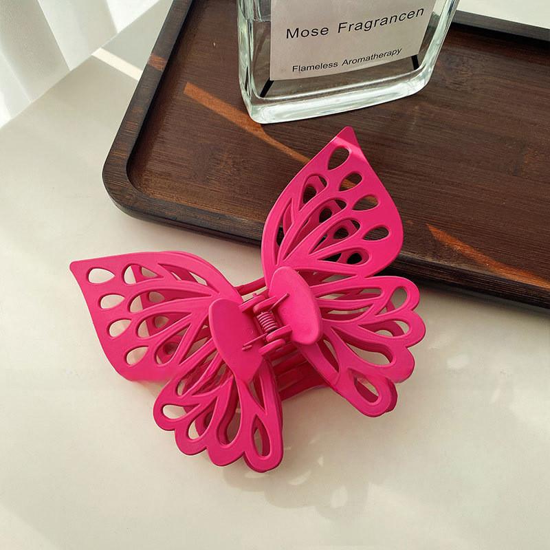 

Elegant Double-layer Butterfly Hair Clip Stylish Large Size For Women With Premium Finish In Various Colors Peach Pink
