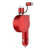 3 in 1 60W Car Lighter Adapters Charger Telescopic Cord 60W 3 in 1 Car Charger Adapter Dual Port for IPhone/Android/Type-C Phone