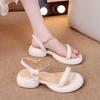 2025 new Chinese style national style summer new versatile simple casual thick sole with skirt open-toed sandals women