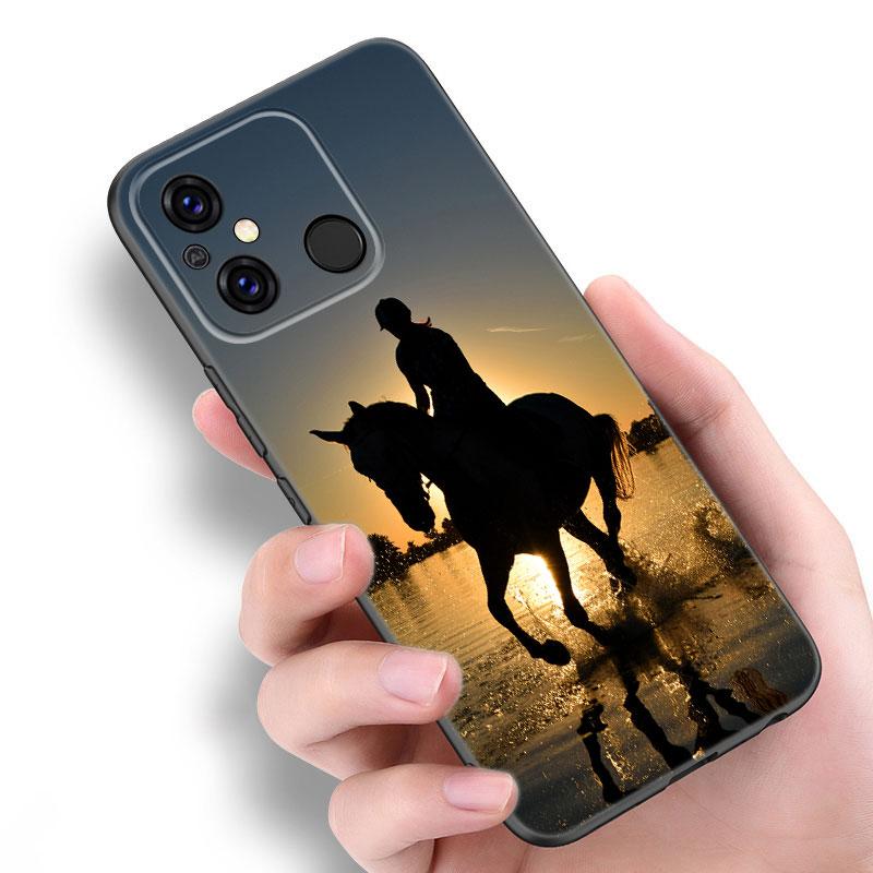 

Черный силиконовый чехол для телефона Horse Animal для Xiaomi Redmi 11 Prime 11A 12C 13C A1 A2 + 12 4G 10 5G 8A 9A 10A 9C 10C 9i 12R Note 9T Redmi Note 9T