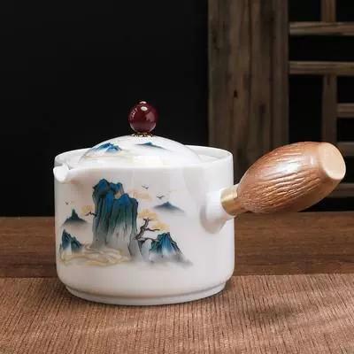 Chinese Style Kung Fu Travel Ceramic Tea Set Portable Teapot Set with 360 Rotation Tea Make Teacup Cup for Tea Gift Bag 2025 New