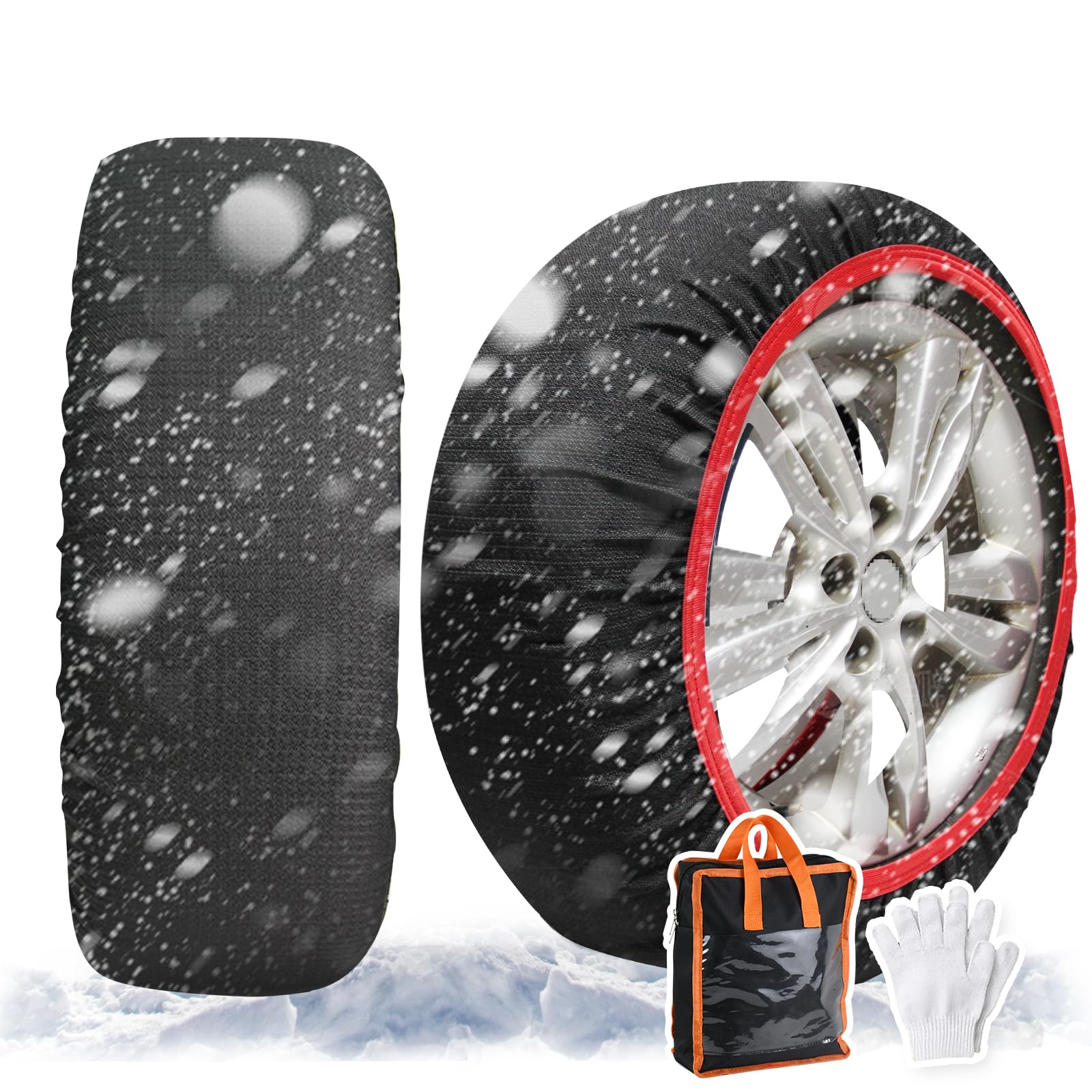 

zmayastar Тканевые Зимние Шины, Совместимые с Цепями, Легкая Установка и Без Домкрата, Ледяные, Совместимые с Комплектом Аварийных Носков, Цепей, Правил,