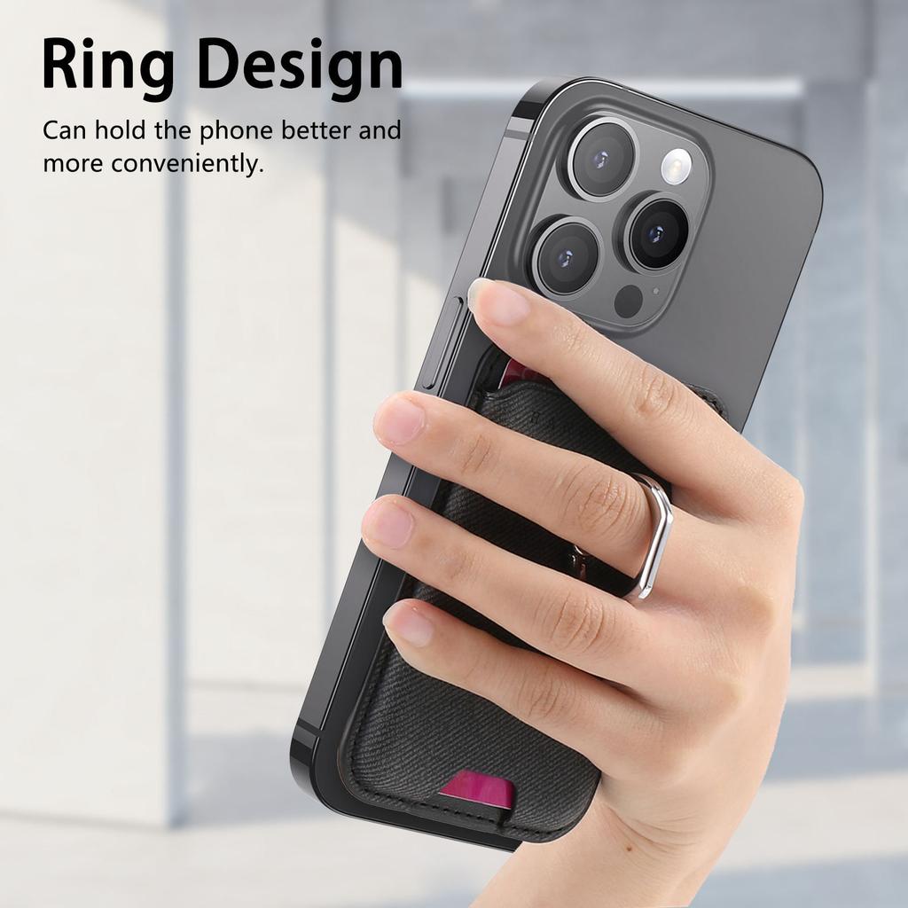 Non-slip Phone Card Bag Suitable For Magsafe Magnetic Phone Case Universal Wallet Finger Ring Buckle Holder Desktop Support