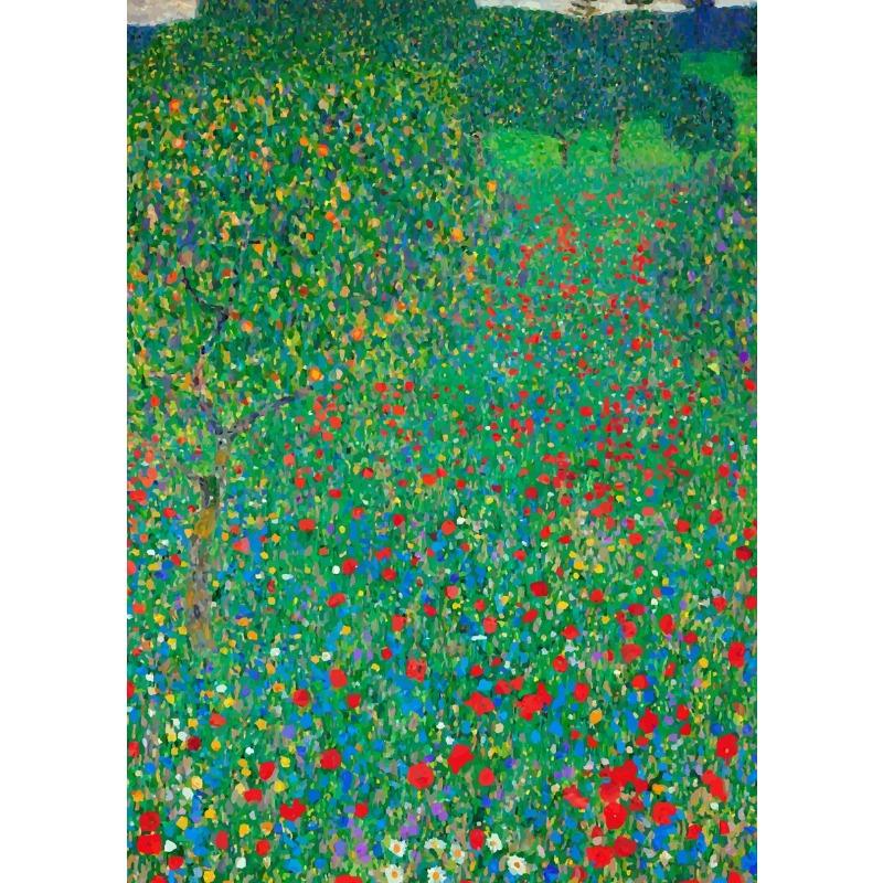 Gustav Klimt Green Flower Garden Flora Lady Wall Art Canvas Painting Nordic Poster and Prints Wall Picture for Living Room Decor