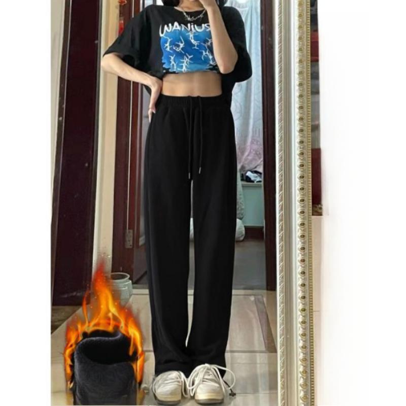 New Arrival Elastic Waist Casual Pants Women High Waist and Thin American Design Versatile Sports Long Pants