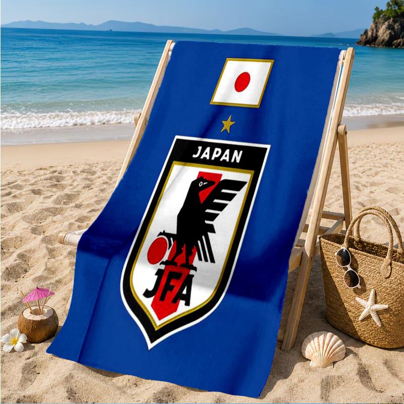 Japan Football Association Emblem Beach Towel, Quick-drying, Easy to Care for, Suitable for Both Fitness and Beach Vacations,Sports Essential