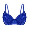Sequins Beading Belly Dance Bustier Bra Padded Stage Performance Top Sequins Crop Top  Stage