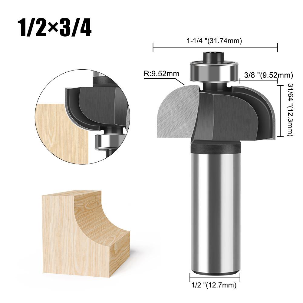 Holzbearbeitung Anfaswerkzeug Nutfräser R-Winkelmesser 1/2 Griff 1/4 Griff Kantenfräser Linienanreißmesser Trimmmaschine Gravur