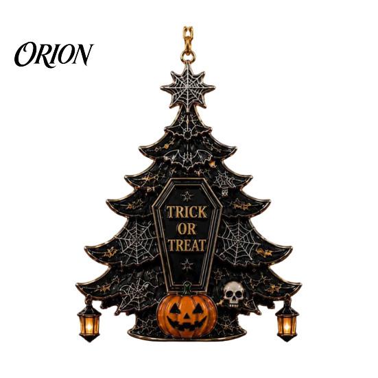 Decorative Charms for Windows Halloween Tree Acrylic Hanging Ornament, Pumpkin Ghost Skull Seasonal Indoor Outdoor Ornament Decor, Spooky Pendant