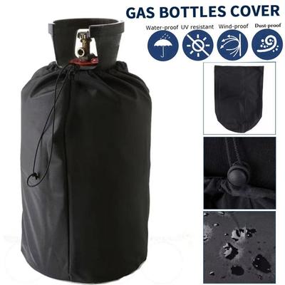 Housse de réservoir de propane d'extérieur Housses de bouteille de gaz 210D Oxford noir Imperméable Anti-poussière Housse de réchaud à gaz Pièces de camping Housse de protection