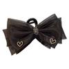 Women Hair Claw Shining Heart Rhinestones Bowknot Decor Hair Clip Back Head Shark Clip Hair Accessories