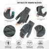 Winter Warm Fingerless Flip Gloves Wool Knitted Touchscreen Gloves  For Men Women Unisex
