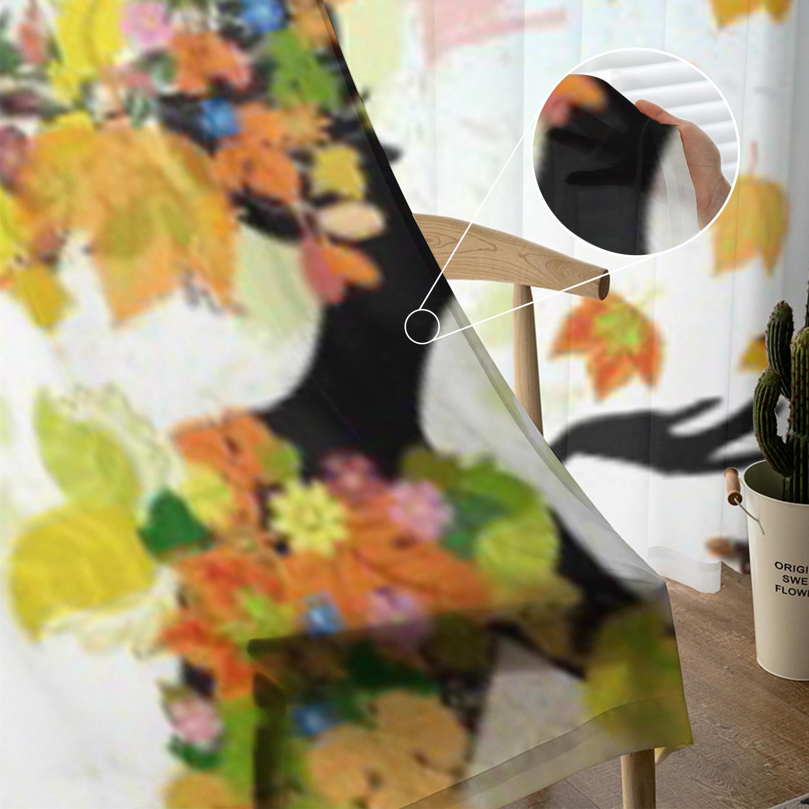 Девушка Мода Цветы Осень Тюлевые Шторы для Гостиной Прозрачная Штора Спальня Вуаль — фото 5