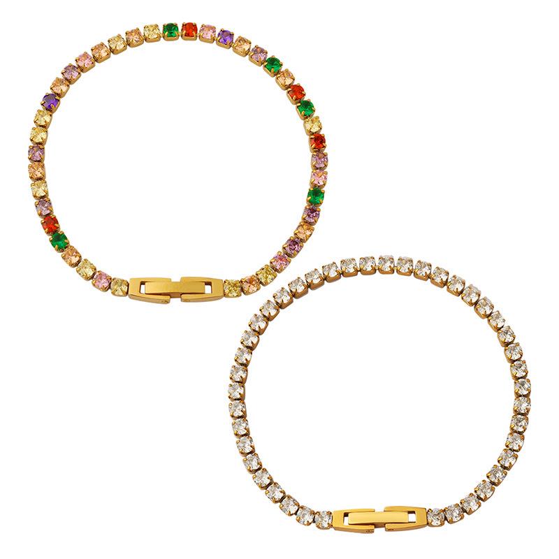 European & American Luxurious Zircon Rhinestone Bracelet - Colorful, Versatile, and Personalized.