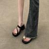 Sexy high-heeled slippers women's summer outer wear 2025 new summer thick-heeled cool slippers women's toe slippers women