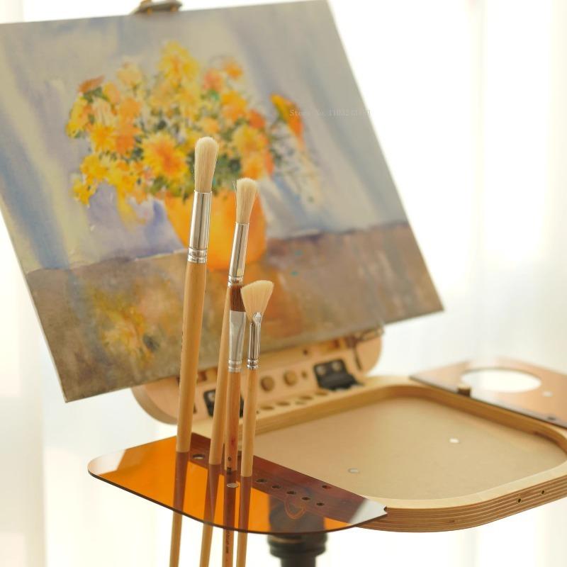 Wooden Portable Painting Box Student Outdoor Sketching Drawing Creation Water Color/Oil Painting Palette Art Supplies Tools