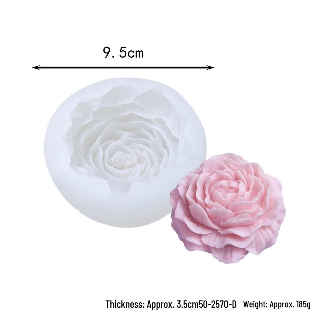 3D Peony & Rose Flower Silicone Mold for Candles, Diffusers, Soaps, and Epoxy Crafts