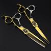 Naipusen Gold Hair Scissors Set: Straight, Serrated & Thinning with Faucet Cover Plate