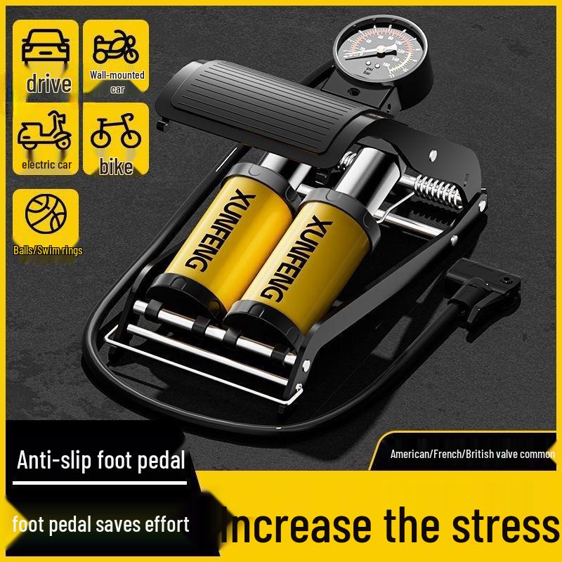 Fußbetriebene Hochdruck-Reifenluftpumpe für Kleinwagen