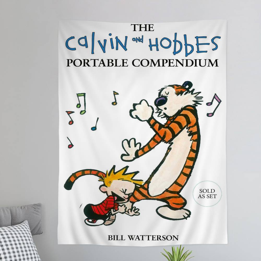 CCalvin And HHobbes Cartoon Tapestry for Living Room Home Dorm Decor INS Home Decor