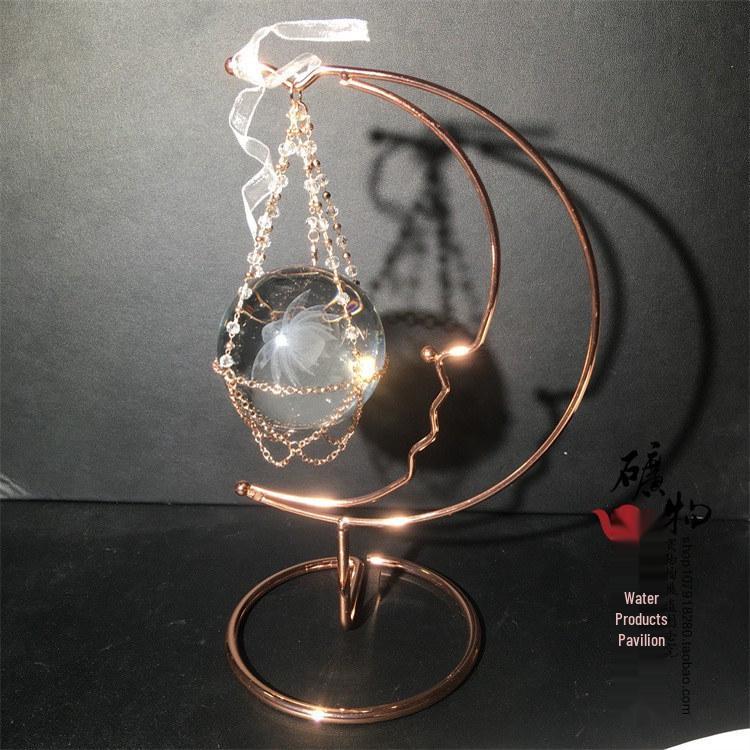 Wooden & Metal Mineral Crystal Ball Display Stand