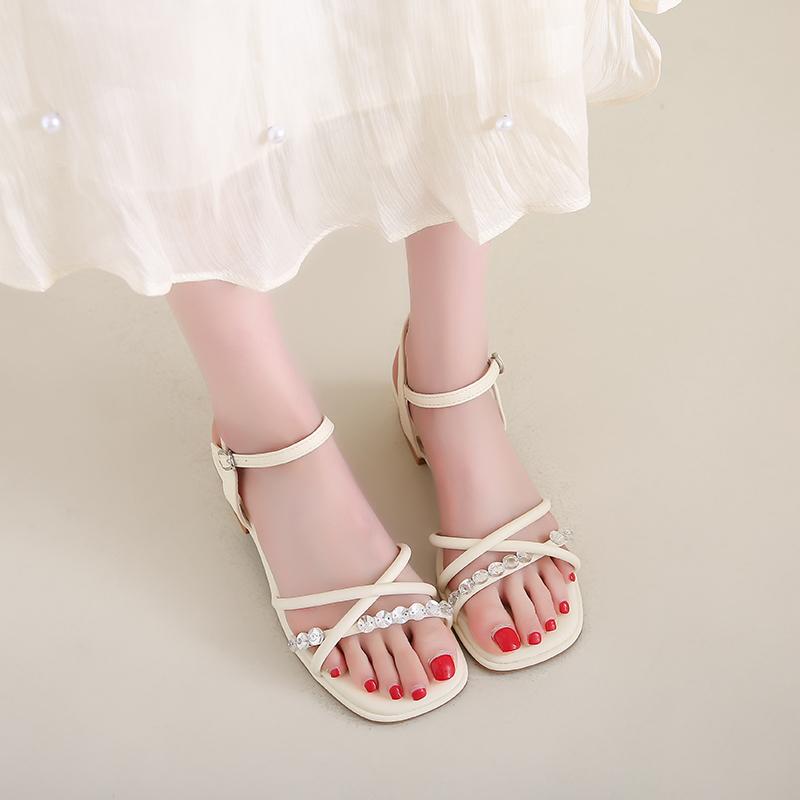 Fashion Outside Sandals Comfort Shoes for Women 2025 Summer Open Toe Clear Heels Fashion New Peep High Girls Rome Scandals Pumps