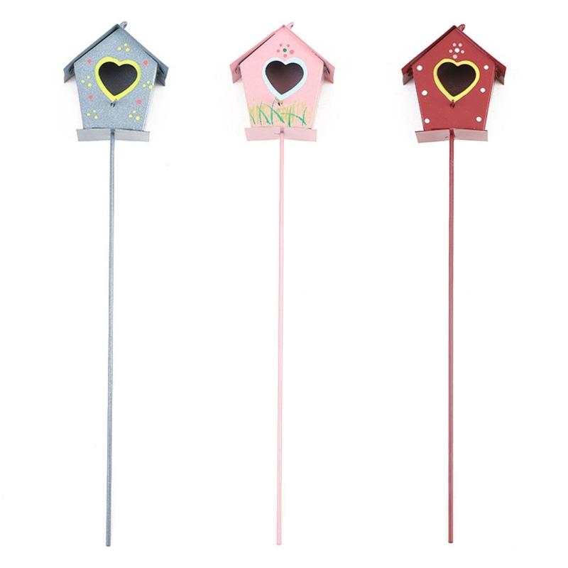 Vaso de Flores Estacas de Jardim Decoração Casa Estacas de Pássaros Metal Arte de Quintal Enfeites para Mãe Presente de Dia das Mães Decoração Interna Externa