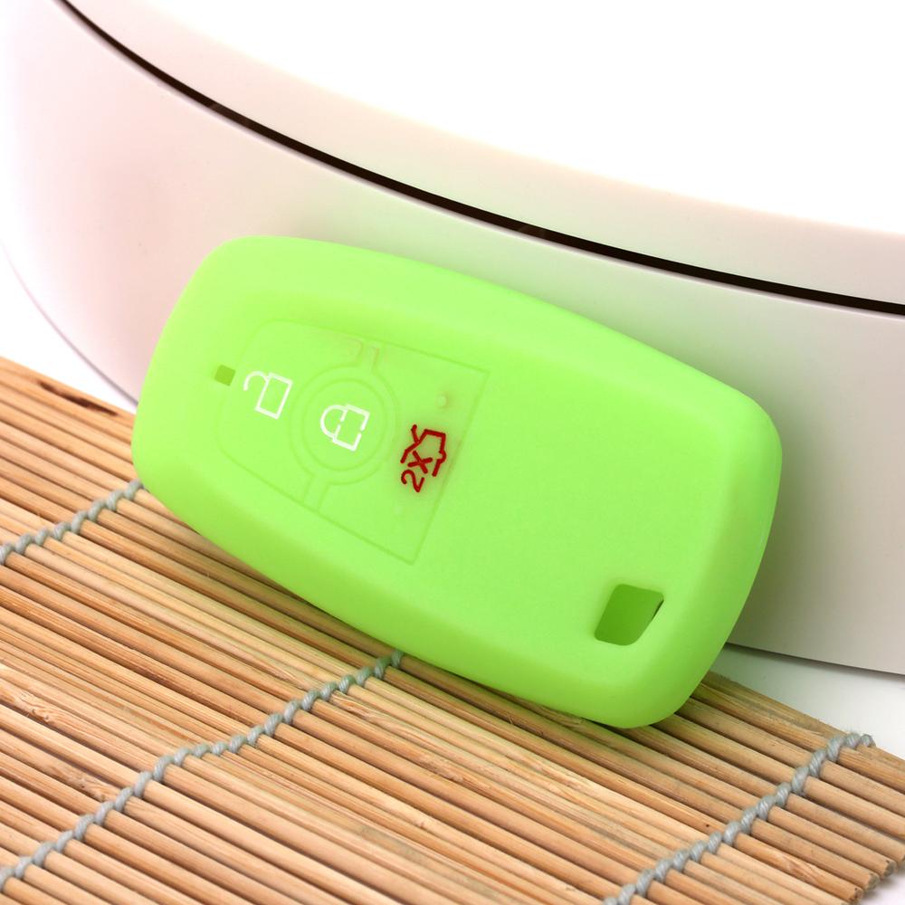 Silicone Car Key Cover Case For Ford Ranger Fusion Mustang Explorer Ecosport Edge S-Max Ranger Remote Car Key Holder 3Buttons