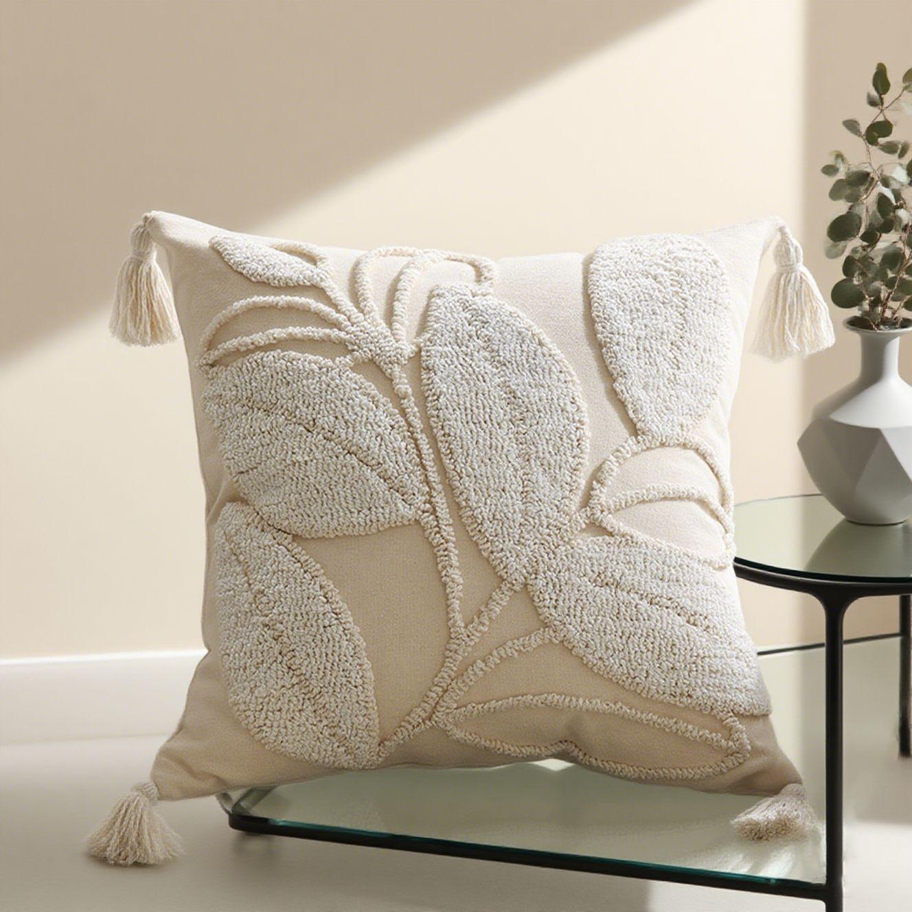 

1pc Leaf Embroidery Cushion Throw Pillow Cover For Sofa Bedroom Home Decoration, Without Pillow Insert 1pc 45X45 without core