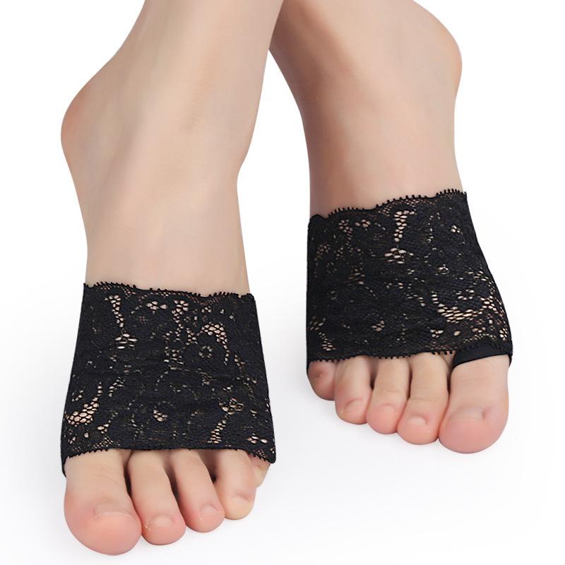 

Кружевные кружевные носки-полупальцы Женские сандалии тапочки Невидимые носки Высокие каблуки Нескользящие Любовь Хлопковая подошва Подушечка для передней части стопы one size fits all