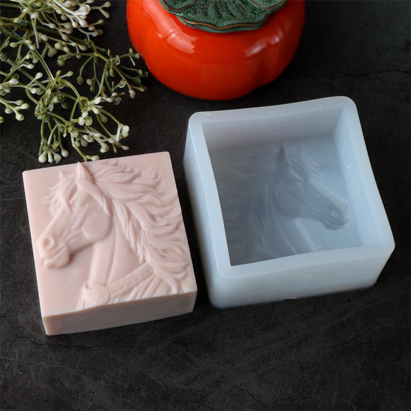 3D Square Animal Horsehead Elephant  Silicone Soap Mold DIY Flamingo Tiger Mold Craft Gift Handmade Bath Bomb Making Supplies
