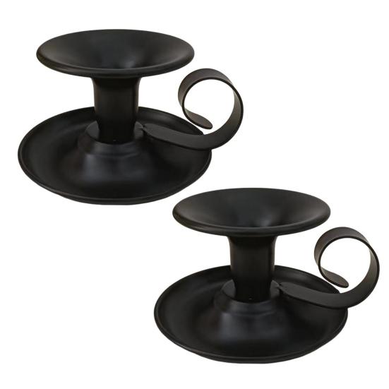 1/2 Buc Suport Vintage din Fier pentru Lumânări Conice Metal Candelabru cu Mâner Acasă Living Crăciun