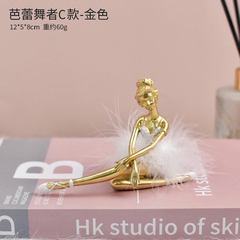 Resin Ballet Dancer Figurine Decorative Ornament Home Living Room Bedroom Gift