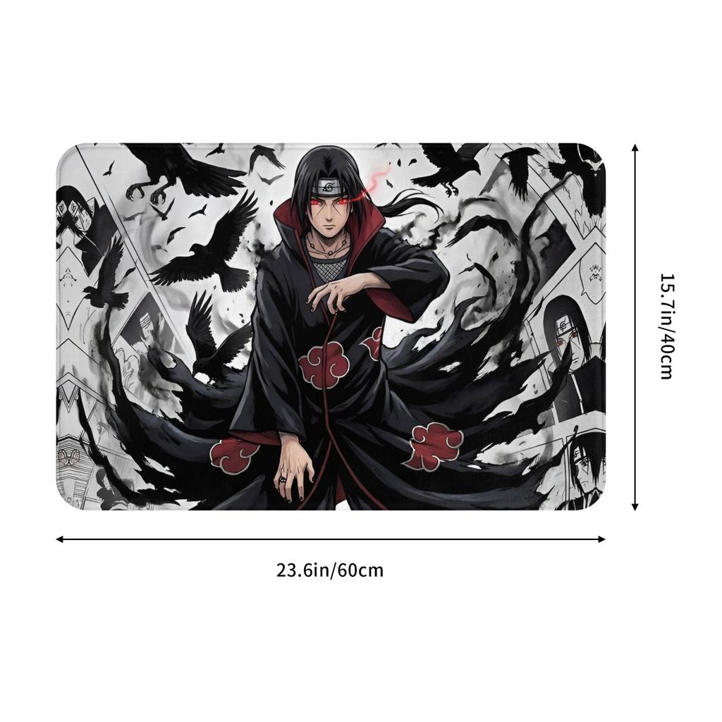 Anime Narutos Itachi Uchiha Doormat Mat Anti-Slip  Kitchen Bath Toilet Rug Carpet 40*60cm