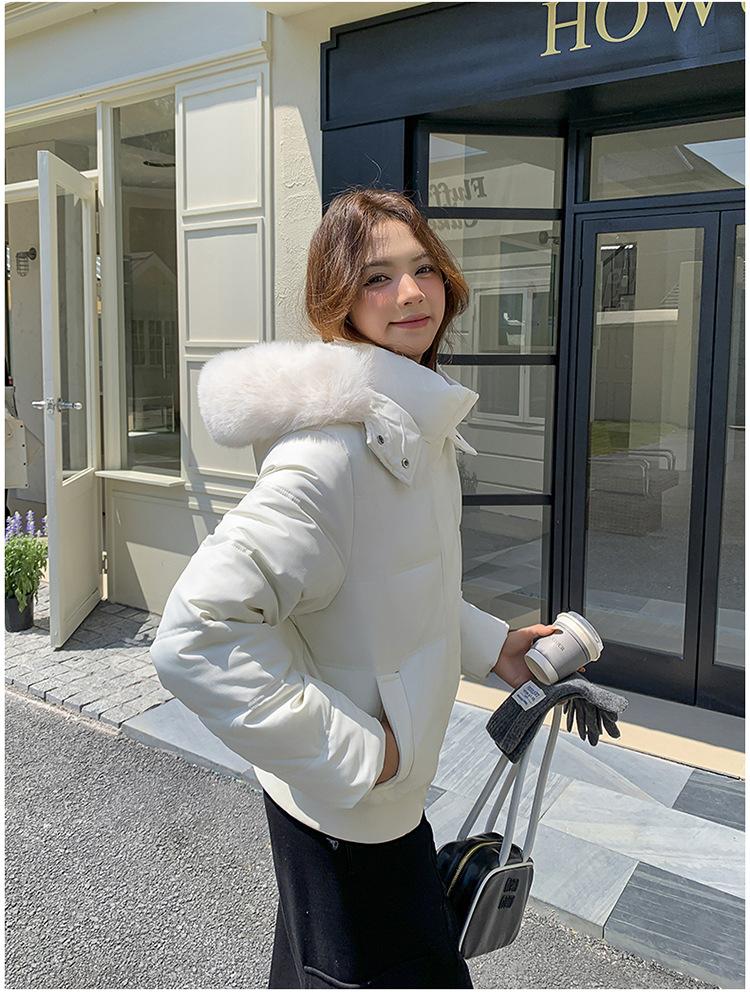 Women’s Short Big Fur Collar Hooded Windproof Thicken Warm Winter Jacket