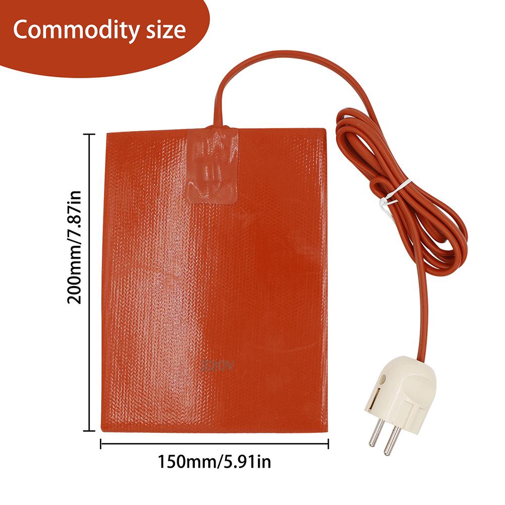 110V 220V 300W Flexible Waterproof Silicon Pad 15x20cm Wire Heater Car Engine Block Oil Pan Hydraulic Tank Heating Plate Mat