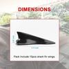 Alpha Racing Air Vortex Generator Shark Fin Set of 10 Spoiler, Roof Wing Pointed End Style