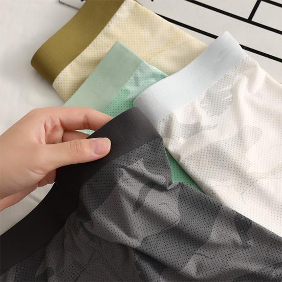 Ropa Interior Bóxer para Hombre Color Sólido U-Convex Calzoncillos Cortos Elásticos de Cintura Media Corte 3D Ajustado Alta Elasticidad Braguitas Uso Diario