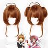 Anime Cosplay Wig, Kinomoto Sakura Brown Pigtails High-Temperature Fiber Synthetic Hairpiece