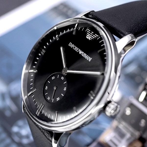 Pánské neformální hodinky Emporio Armani s koženým páskem Quartz AR0382