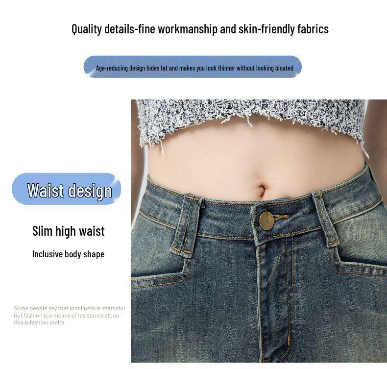 Women's High-Waisted A-Line Retro Denim Shorts - Summer Lightweight Elastic Hot Pants