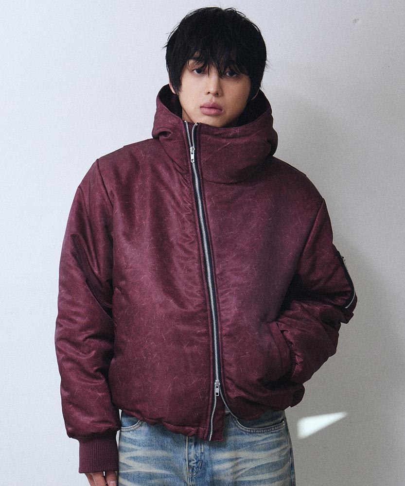 Lekim L1 Hooded Puffer Jacket (Burgundy)