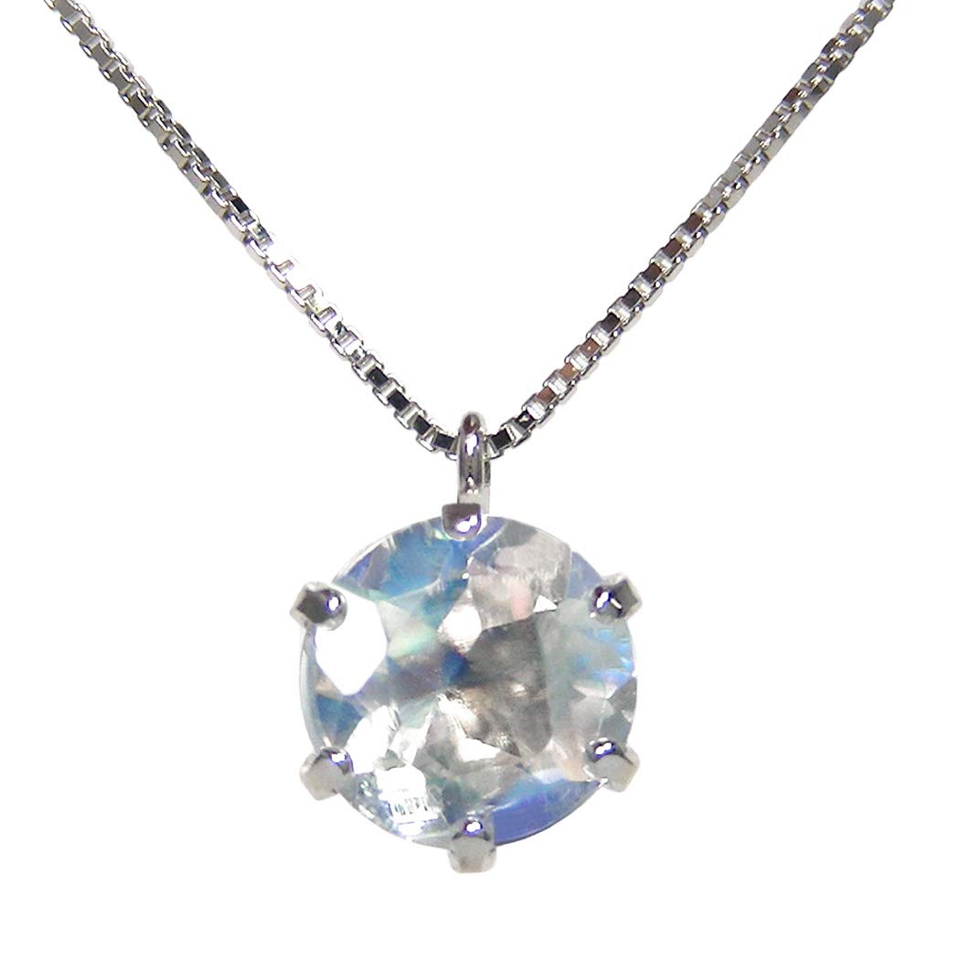 

Jewelry Blue Moonstone White Gold K10 10k Necklace for Women [Fashion em]