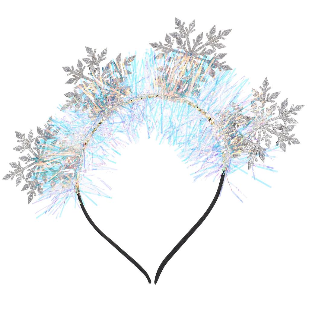 Glitter Snowflake Headband Christmas Decorative Women Girls Lightweight Durable Fade Resistant Deformation Proof Long