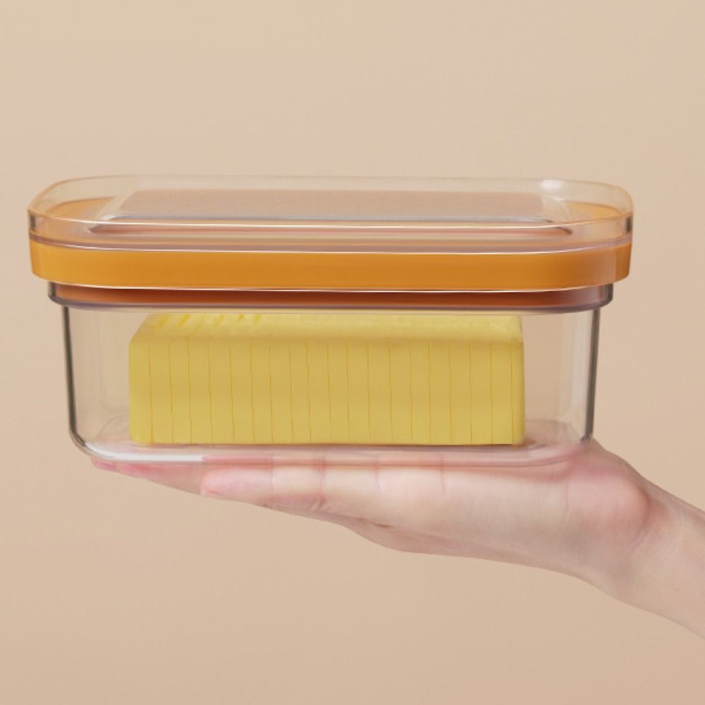 Hand Press Butter Keeper Plastic Butter Slice Container Household Cheese Storage Box  Baking