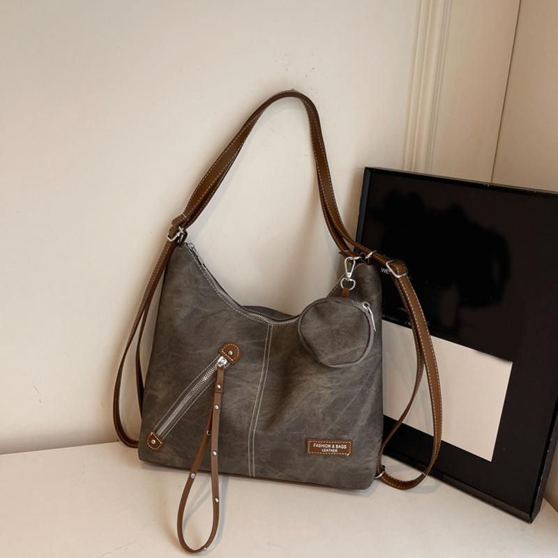 

Fashion Unique Spliced Design Large Capacity Messenger Bags for Commuting Luxury Handbag Women Retro Shoulder Crossbody Bag AVE 33x11x29cm чёрный