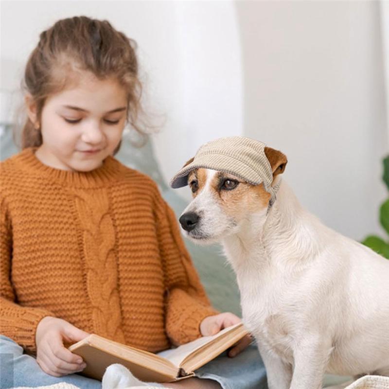 Bra solhatt Justerbar solskärm för husdjur Katt Hund med Hål för Öron för Valpar Medelstora och Stora Hundar