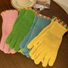Autumn And Winter  Wool Knitted Gloves Fingerless Women'S Solid Color Warm Windproof Cycling Gloves With Touch Screen